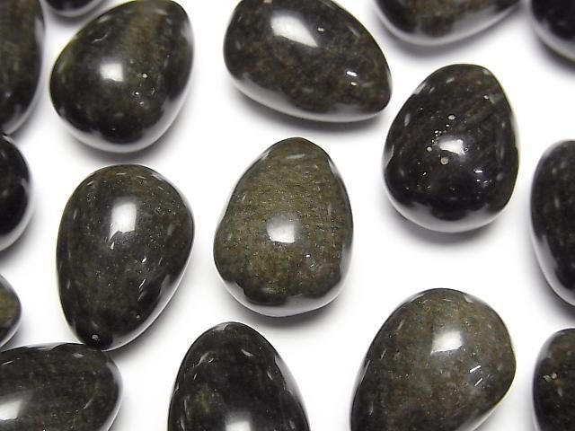 [Video] Golden Obsidian Eggs 18x13mm 2pcs