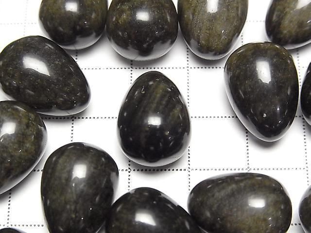 [Video] Golden Obsidian Eggs 18x13mm 2pcs
