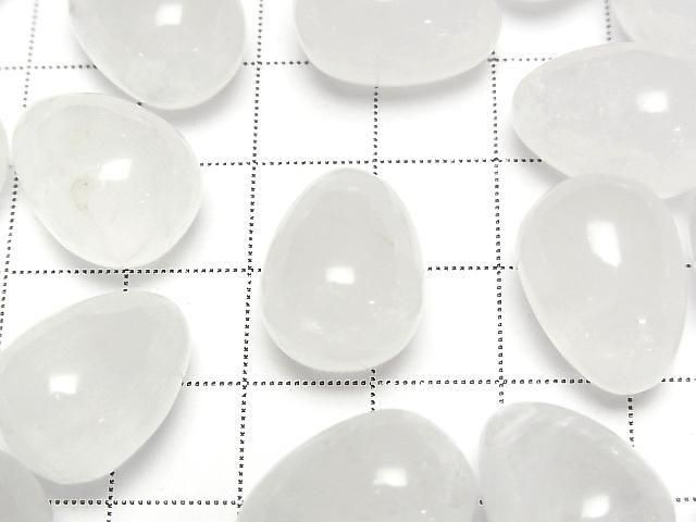 [Video] White Jade Undrilled Drop 18x13mm 2pcs