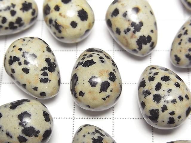 [Video] Dalmatian Jasper Eggs (18x13mm, 2pcs)