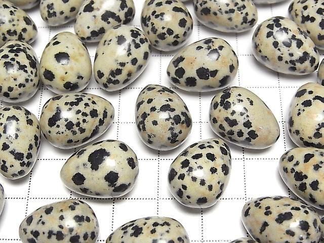 [Video] Dalmatian Jasper Eggs (18x13mm, 2pcs)