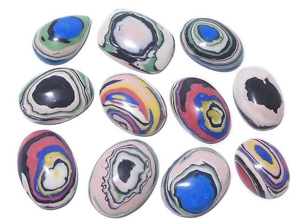 [Video][One of a kind] Rainbow Calsilica Cabochon 11pcs Set NO.1