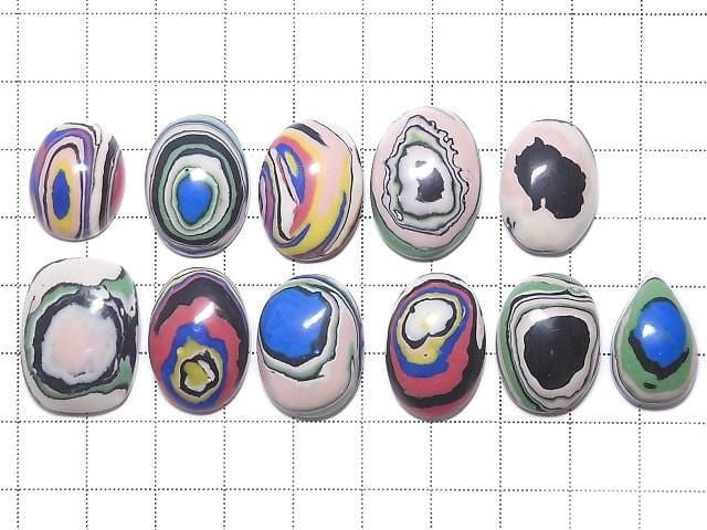 [Video][One of a kind] Rainbow Calsilica Cabochon 11pcs Set NO.1
