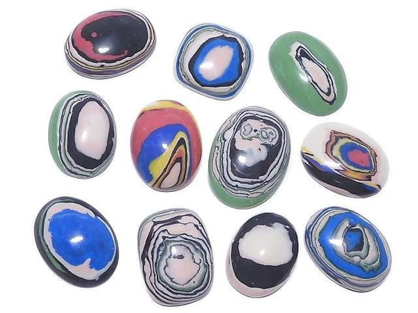 [Video][One of a kind] Rainbow Calsilica Cabochon 11pcs Set NO.4