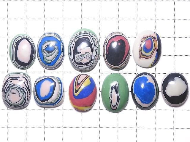 [Video][One of a kind] Rainbow Calsilica Cabochon 11pcs Set NO.4