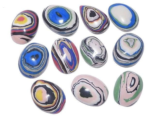 [Video][One of a kind] Rainbow Calsilica Cabochon 11pcs Set NO.9