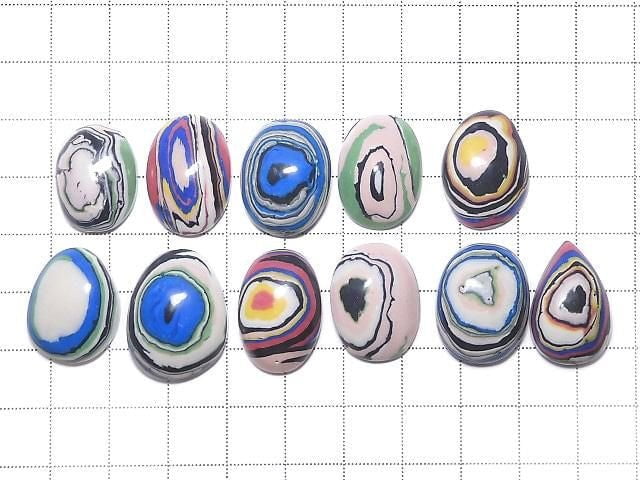 [Video][One of a kind] Rainbow Calsilica Cabochon 11pcs Set NO.9