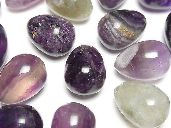 [Video] Multicolor Fluorite Undrilled Drop 18x13mm 3pcs