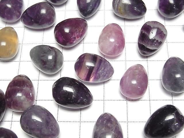 [Video] Multicolor Fluorite Undrilled Drop 18x13mm 3pcs