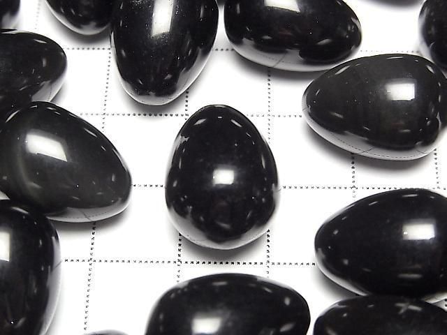 [Video] Black-Rainbow Obsidian Eggs 18x13mm 2pcs