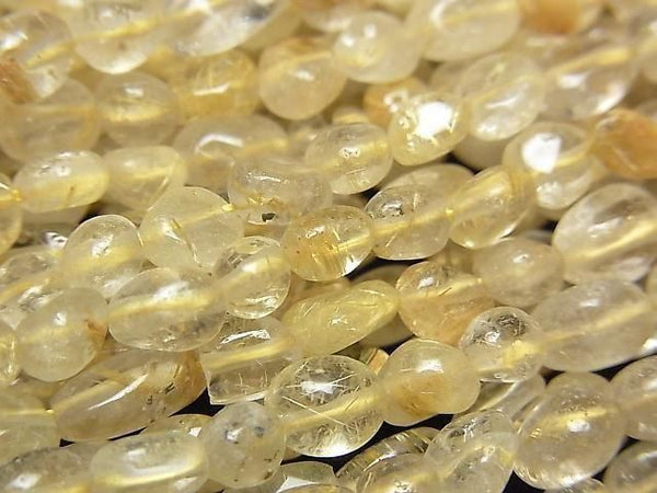 [Video]Rutilated Quartz AA Small Size Nugget 1strand beads (aprx.14inch/35cm)