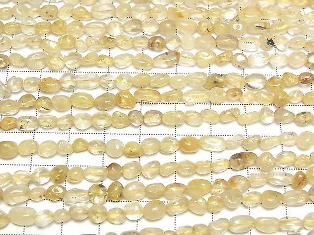 [Video]Rutilated Quartz AA Small Size Nugget 1strand beads (aprx.14inch/35cm)
