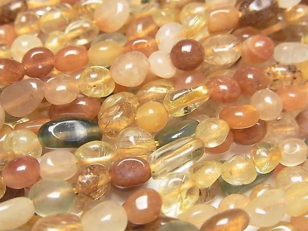 [Video] Multicolor Rutilated Quartz AA Small Size Nugget 1strand beads (approx. 14 inches/35 cm)