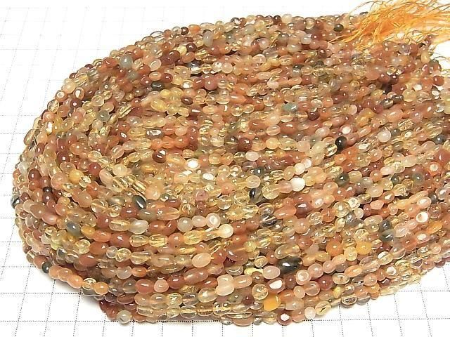 [Video] Multicolor Rutilated Quartz AA Small Size Nugget 1strand beads (approx. 14 inches/35 cm)