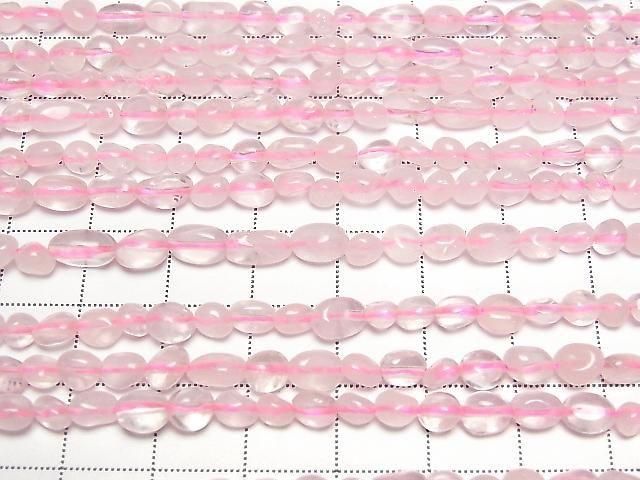 [Video] Rose Quartz Small Size Nugget 1strand beads (approx. 14 inches/35 cm)