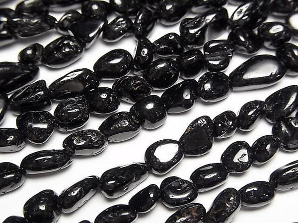 [Video] Black Tourmaline Small Size Nugget 1strand beads (approx. 14 inches/35 cm)