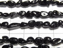 [Video] Black Tourmaline Small Size Nugget 1strand beads (approx. 14 inches/35 cm)