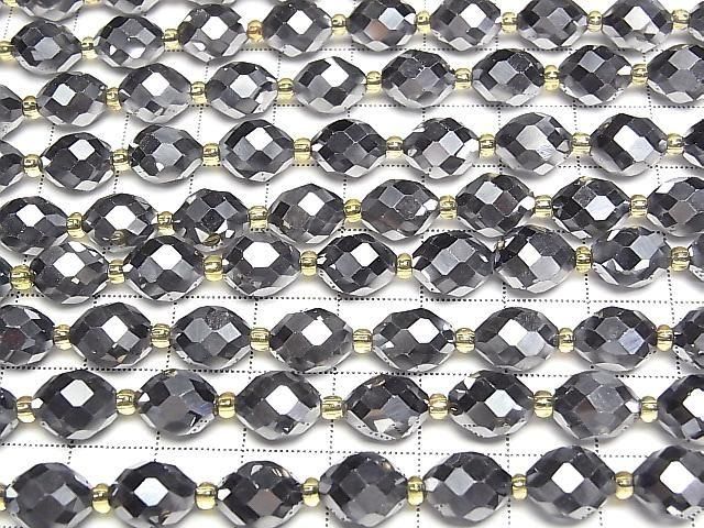 [Video] High Quality! Terahertz Faceted Rice 10x8x8mm 1strand beads (aprx.14inch/34cm)