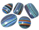 [Video][One of a kind] Rainbow Calsilica Cabochon 5pcs Set NO.108