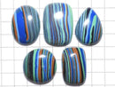 [Video][One of a kind] Rainbow Calsilica Cabochon 5pcs Set NO.109