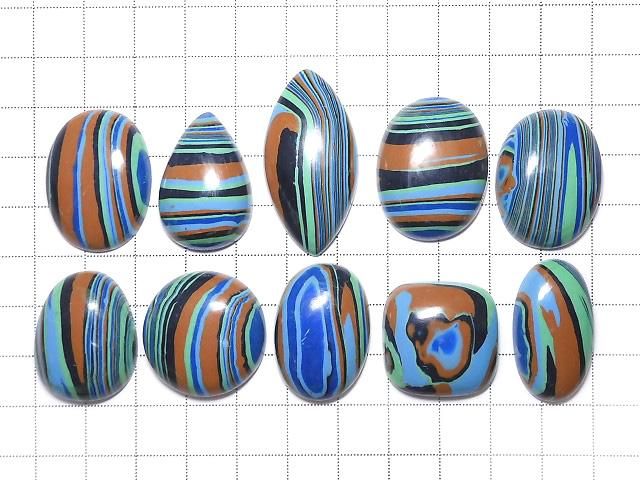 [Video][One of a kind] Rainbow Calsilica Cabochon 10pcs Set NO.110