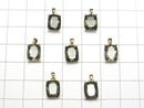 [Video] High Quality Moldavite AAA Rectangle Faceted 9x7mm Pendant 18KGP 1pc