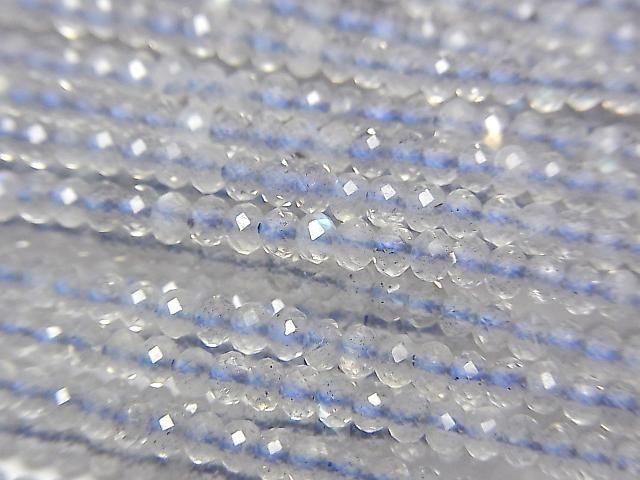 [Video]High Quality! Labradorite AA++ Faceted Button Rondelle 2x2x1mm 1strand beads (aprx.15inch/37cm)