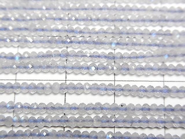 [Video]High Quality! Labradorite AA++ Faceted Button Rondelle 2x2x1mm 1strand beads (aprx.15inch/37cm)