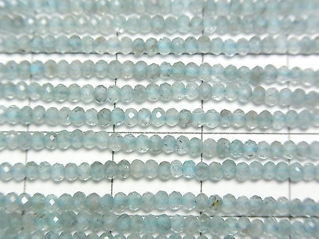 [Video]High Quality! Apatite AA+ Faceted Button Rondelle 2x2x1mm 1strand beads (aprx.15inch/38cm)