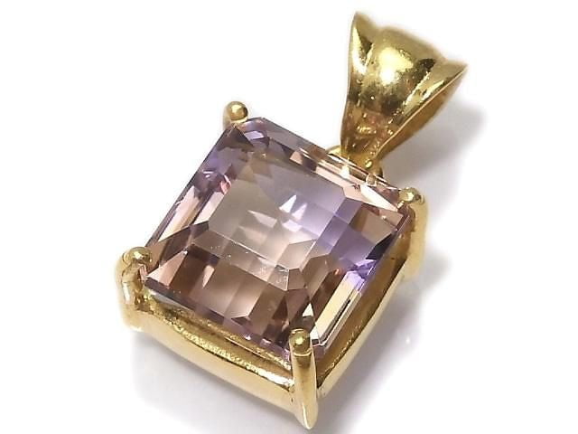 [Video][One of a kind] High Quality Ametrine AAA Faceted Pendant 18KGP NO.117