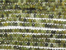 [Video] High Quality! Green Tourmaline AA++ Faceted Button Rondelle 2x2x1mm 1strand beads (approx. 15 inches/37 cm)