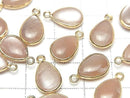 [Video] Orange Moonstone AA++ Bezel Setting Pear Shape 13x9mm 18KGP 2pcs