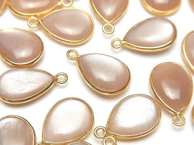 [Video] Orange Moonstone AA++ Bezel Setting Pear Shape 15x11mm 18KGP 2pcs