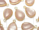 [Video] Orange Moonstone AA++ Bezel Setting Pear Shape 15x11mm 18KGP 2pcs