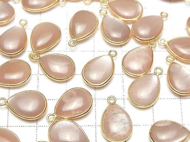 [Video] Orange Moonstone AA++ Bezel Setting Pear Shape 15x11mm 18KGP 2pcs