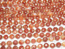 [Video] High Quality! Carnelian, Sardonyx Hexagram Faceted Coin 8x8x5mm 1strand beads (aprx.15inch/36cm)