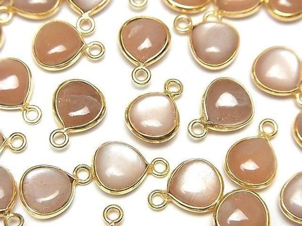 [Video] Orange Moonstone AA++ Bezel Setting Chestnut 9x9mm 18KGP 2pcs