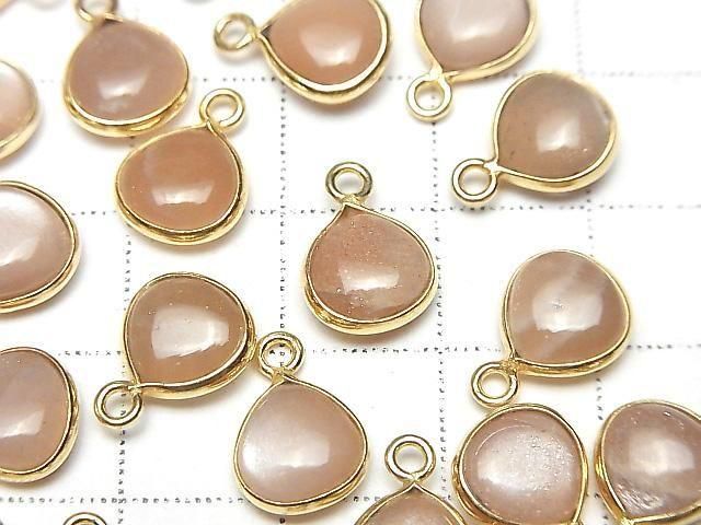 [Video] Orange Moonstone AA++ Bezel Setting Chestnut 9x9mm 18KGP 2pcs
