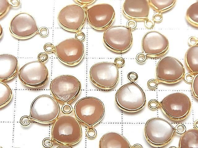 [Video] Orange Moonstone AA++ Bezel Setting Chestnut 9x9mm 18KGP 2pcs