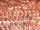 [Video] High Quality! Carnelian, Sardonyx Hexagram Faceted Coin 10x10x5.5mm half or 1strand beads (aprx.15inch/36cm)