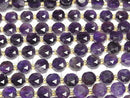 [Video] High Quality! Amethyst AA++ Hexagram Faceted Coin 10x10x6mm half or 1strand beads (aprx.15inch/36cm)