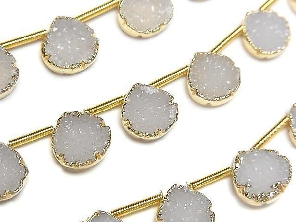 [Video] Druzy Agate Bezel Setting Chestnut Half or 1strand beads (approx. 6 inches/16 cm)