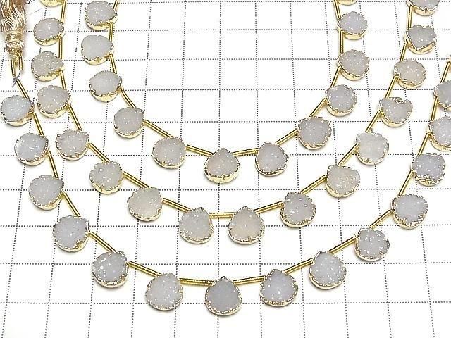 [Video] Druzy Agate Bezel Setting Chestnut Half or 1strand beads (approx. 6 inches/16 cm)