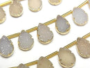 [Video] Druzy Agate Bezel Setting Pear Shape Half or 1strand beads (approx. 6 inches/16 cm)