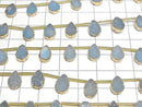 [Video] Druzy Agate Bezel Setting Pear Shape Blue Half or 1strand beads (approx. 6 inches/16 cm)