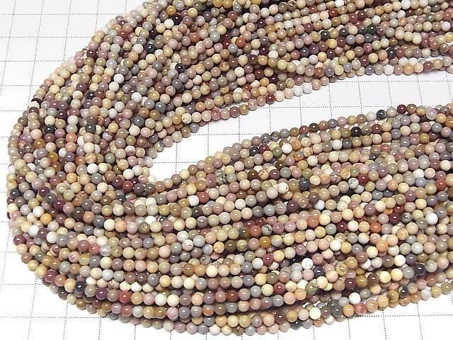 [Video] Alashan Agate Round 3mm 1strand beads (approx. 15 inches/36 cm)