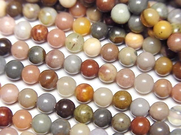 [Video] Alashan Agate Round 4mm 1strand beads (approx. 15 inches/36 cm)