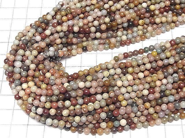 [Video] Alashan Agate Round 4mm 1strand beads (approx. 15 inches/36 cm)