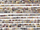 [Video] High Quality! Alashan Agate Faceted Round 3mm 1strand beads (aprx.15inch/37cm)