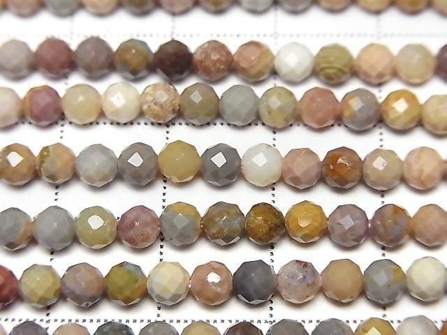 [Video] High Quality! Alashan Agate Faceted Round 4mm 1strand beads (approx. 15 inches/37 cm)